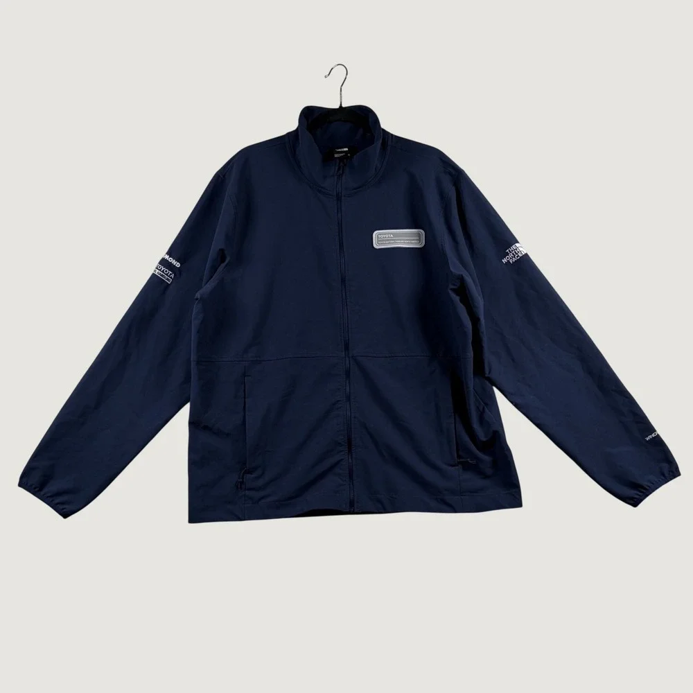 The North Face Mens XL Navy Blue Windwall Toyota Softshell Full Zip Jacket